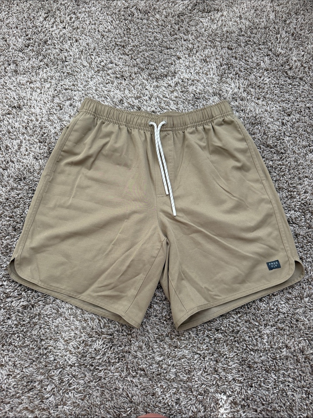 Free Fly Apparel Men's Khaki Athletic Drawstring Shorts